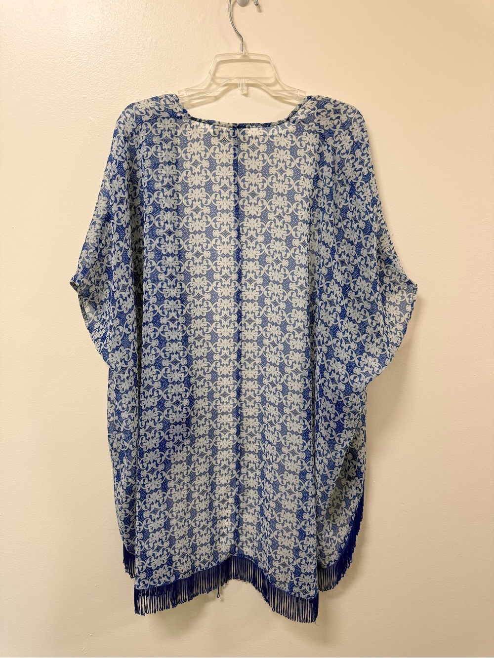 Cato Girls Blue and White Paisley Print Kimono - Picture 6 of 6